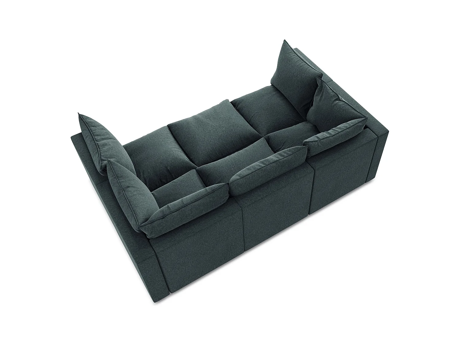 Canapé modulable 3 places en velours - marin - MANAO