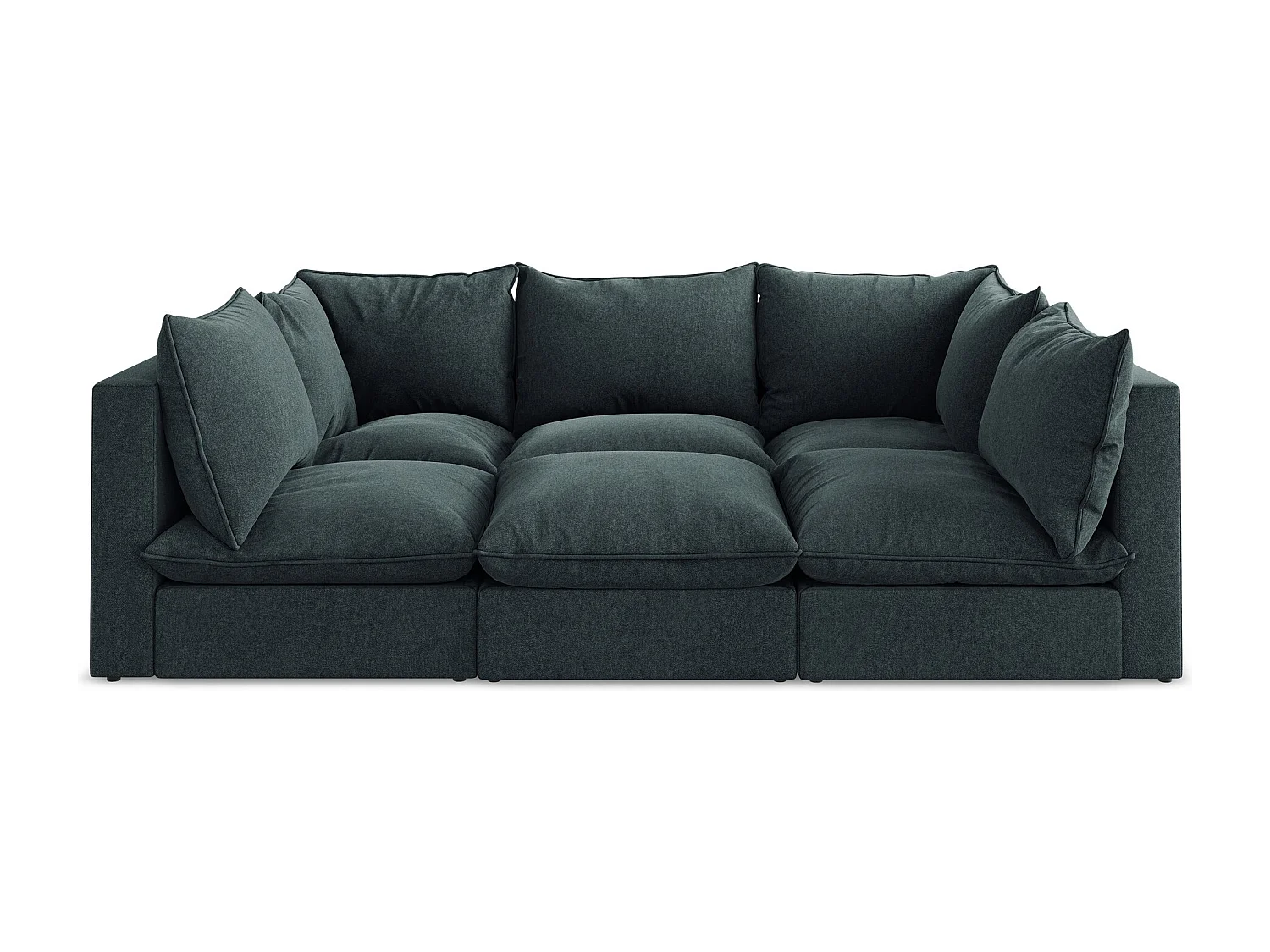 Canapé modulable 3 places en velours - marin - MANAO