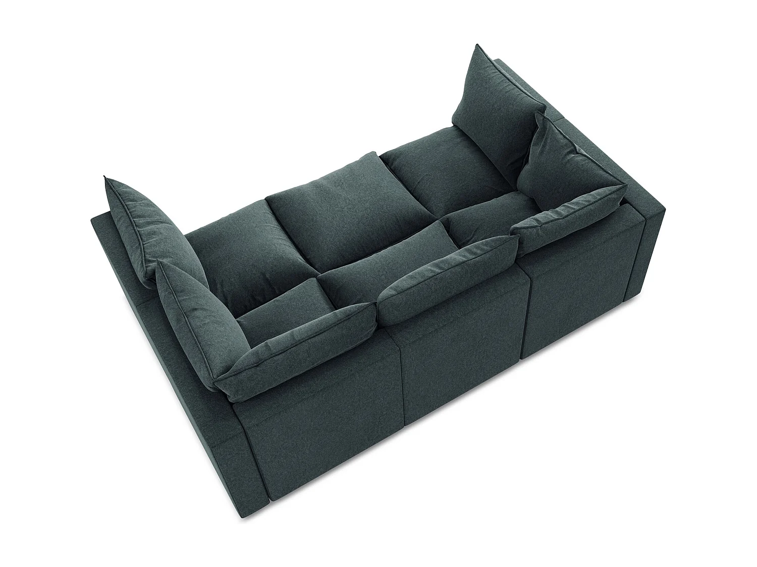 Canapé modulable 3 places en velours - marin - MANAO