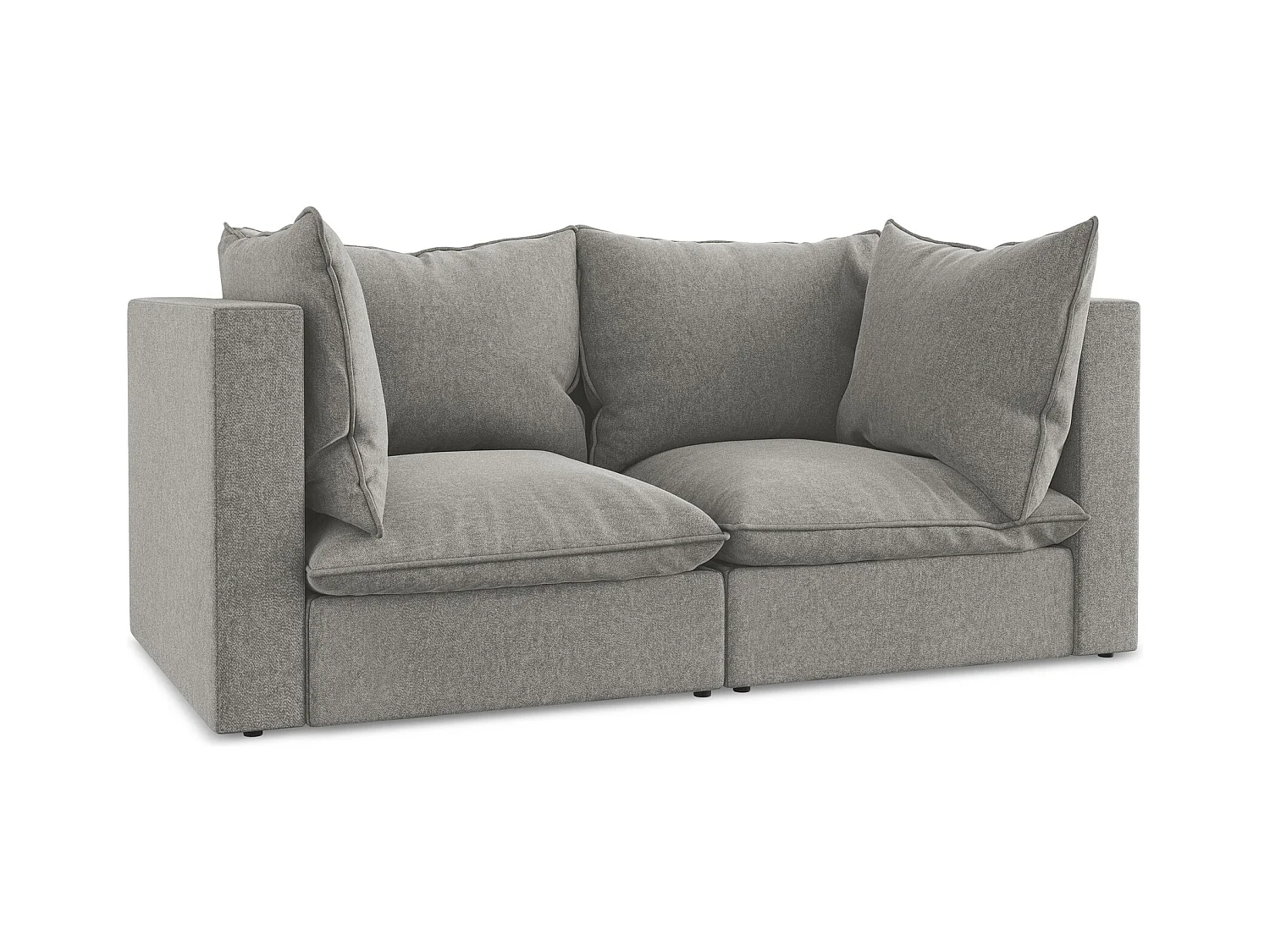 2-osobowa kanapa modułowa - z tkaniny welwetowej - szary - MANAO