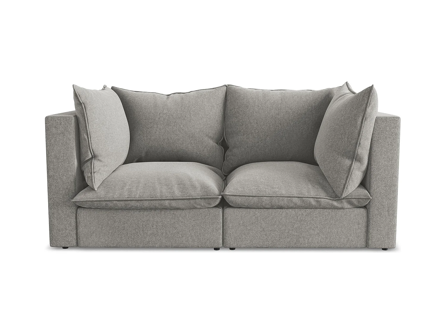 Canapé modulable 2 places en velours - gris - MANAO