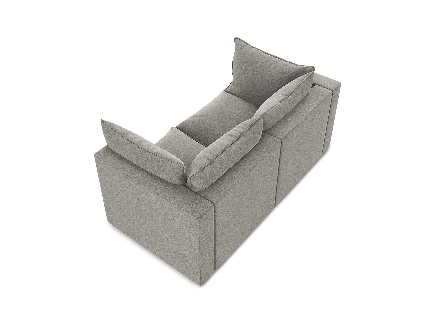 Canapé modulable 2 places en velours - gris - MANAO