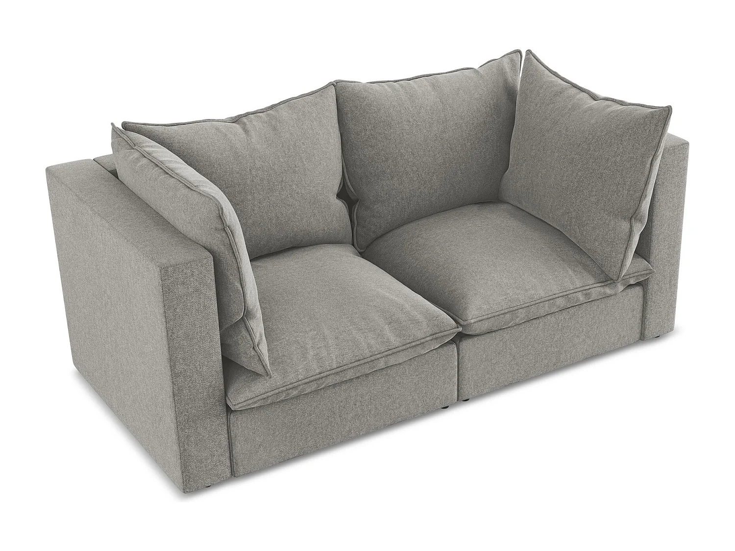 Canapé modulable 2 places en velours - gris - MANAO