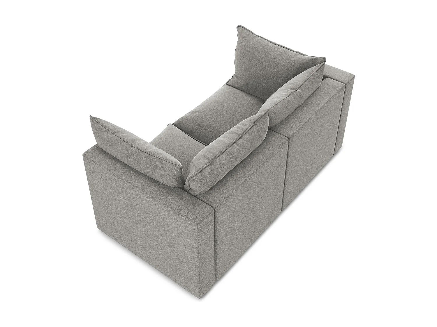 Canapé modulable 2 places en velours - gris - MANAO