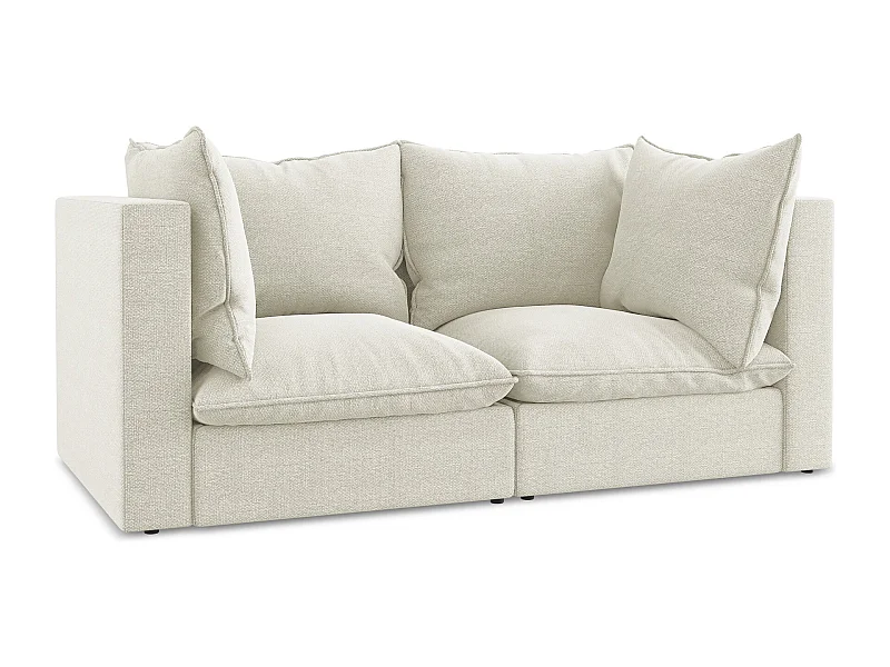 Modułowa sofa 2-osobowa - z tkaniny bouclé - piaskowy - MANAO