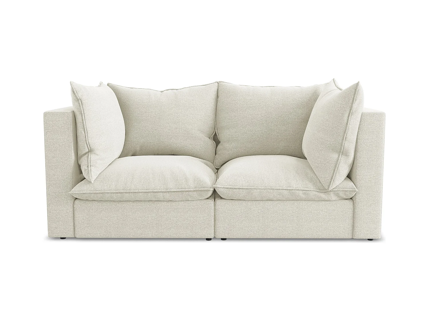 Canapé modulable 2 places en tissu bouclette - sable - MANAO