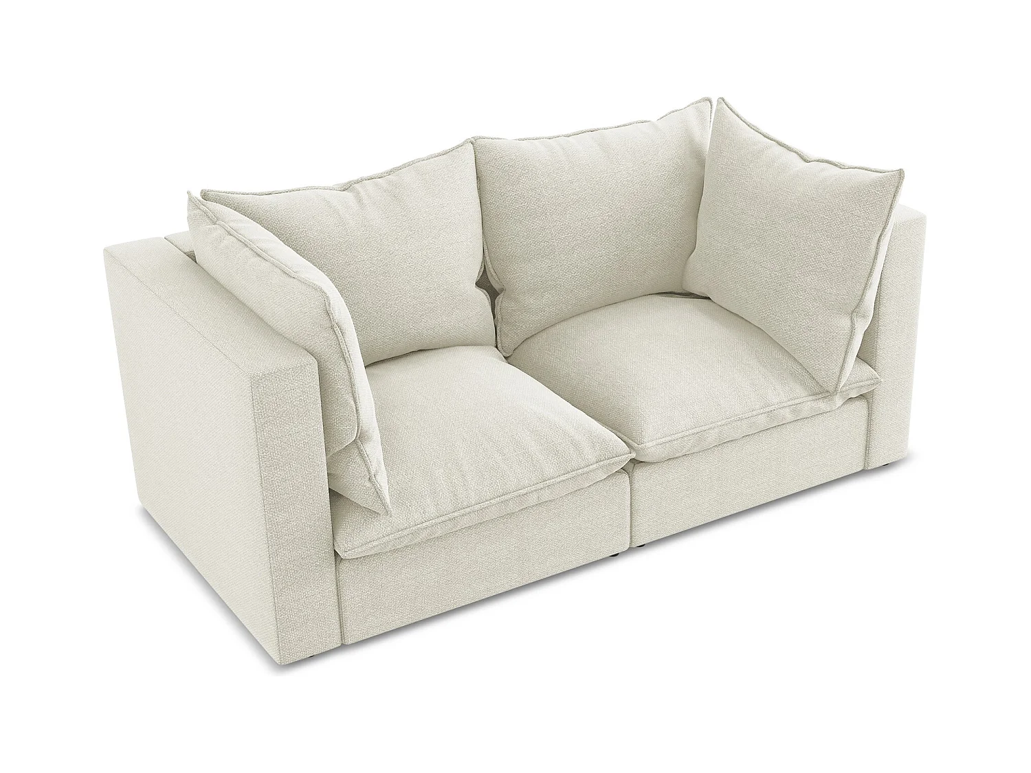 Canapé modulable 2 places en tissu bouclette - sable - MANAO