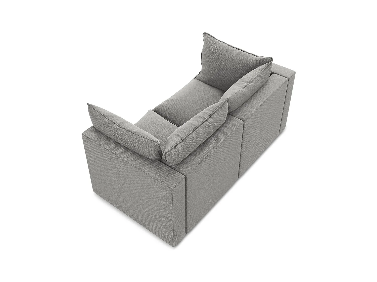 Canapé modulable 2 places en tissu bouclette - gris clair - MANAO