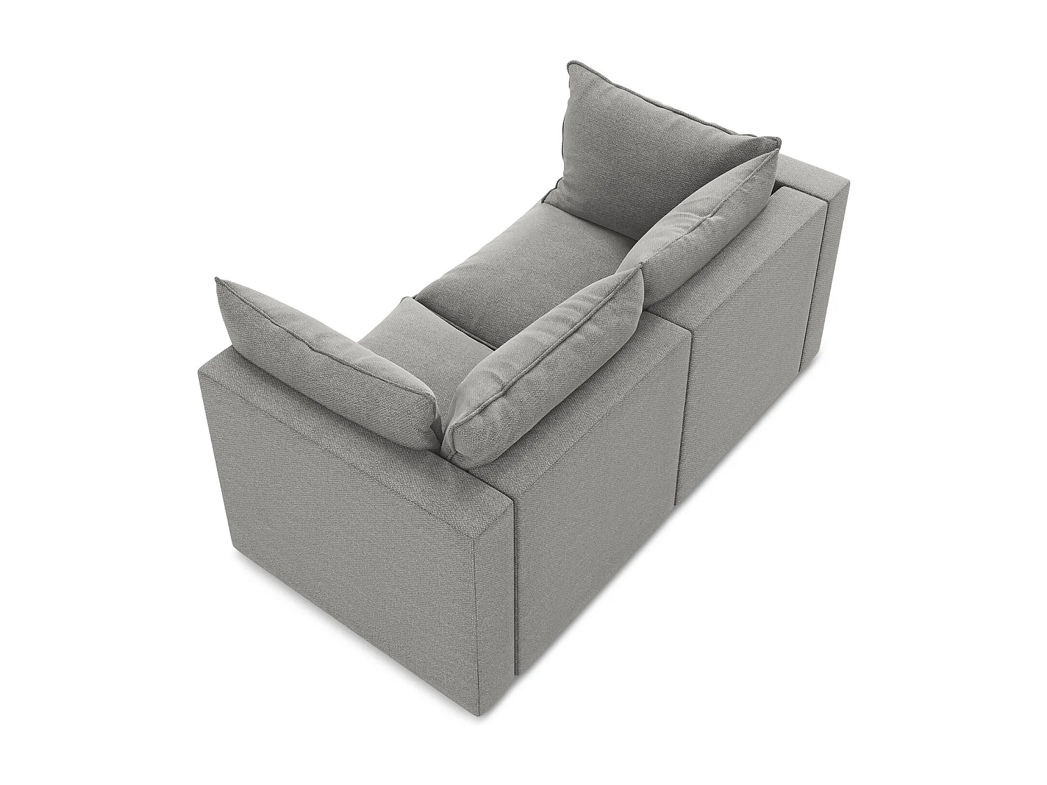 Canapé modulable 2 places en tissu bouclette - gris clair - MANAO