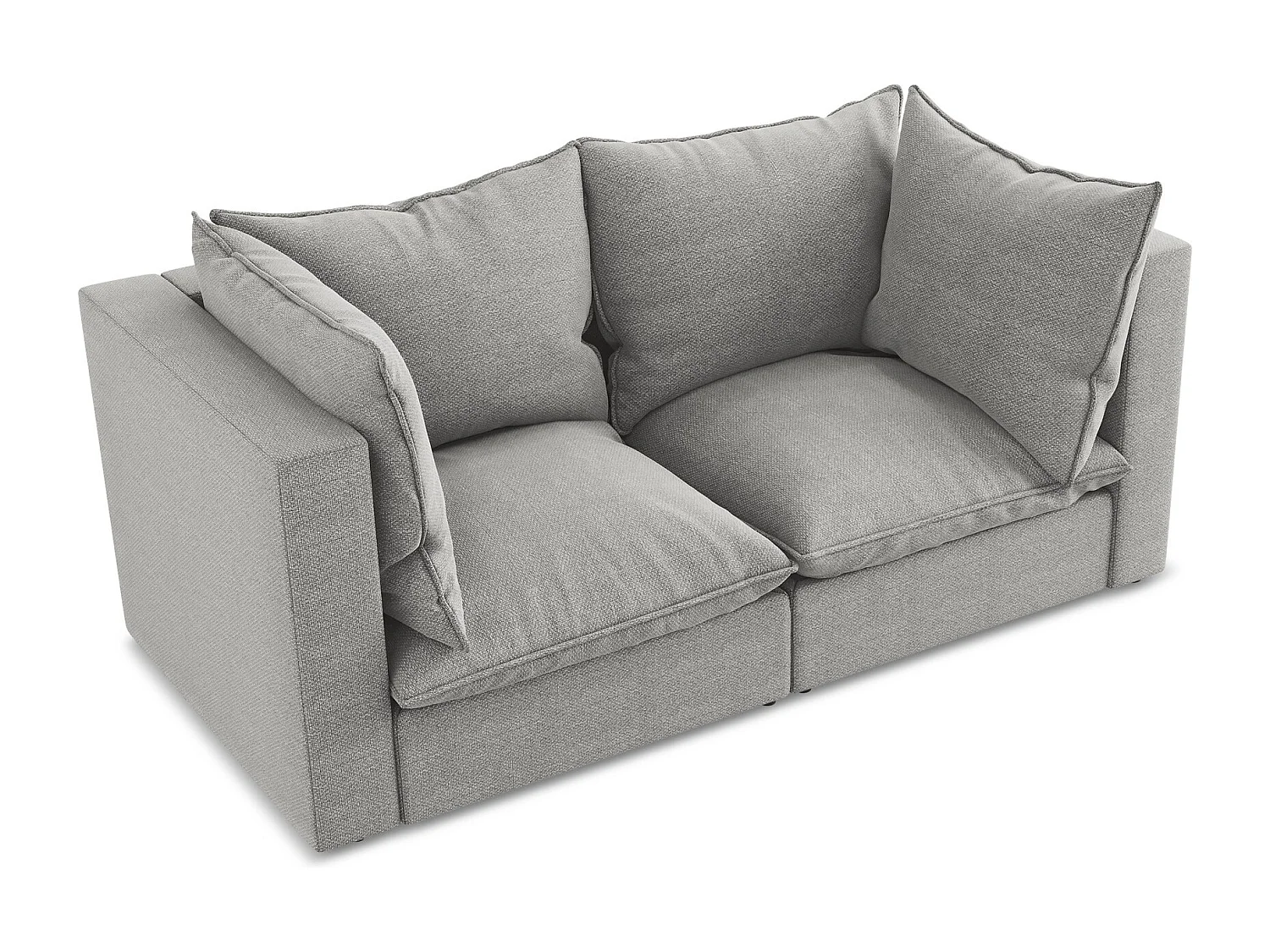 Canapé modulable 2 places en tissu bouclette - gris clair - MANAO