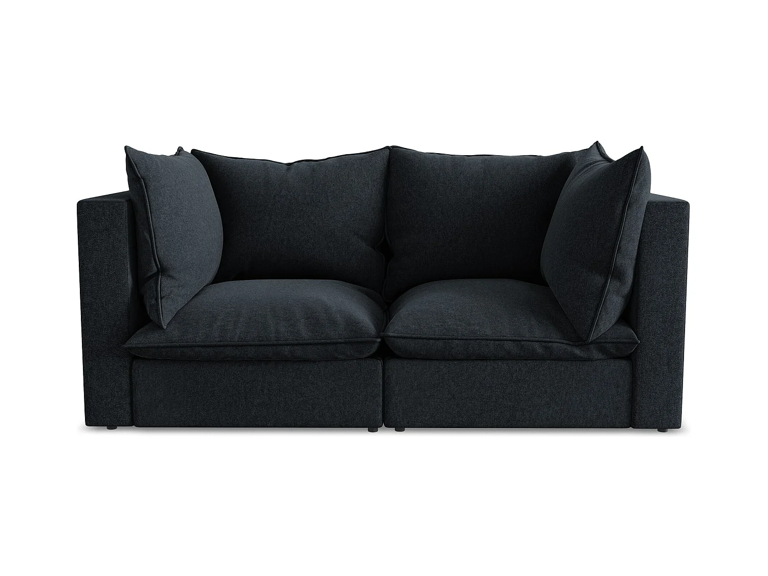 Sofá modular 2 lugares em veludo azul royal - MANAO