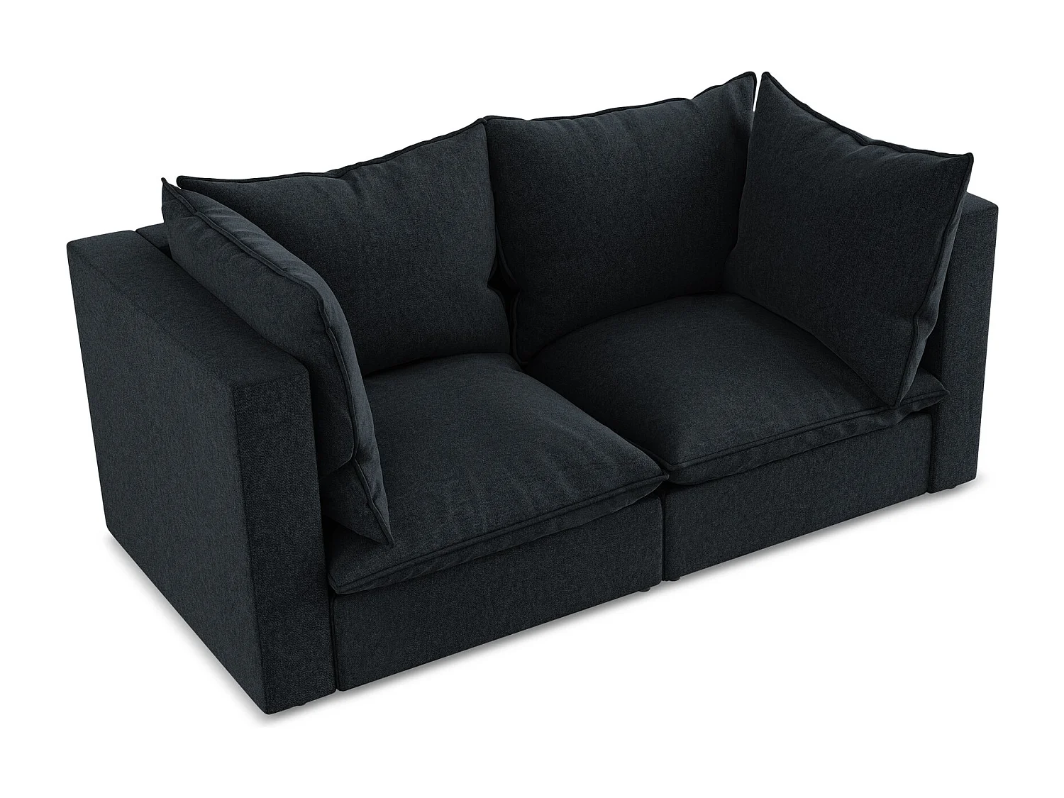 Canapé modulable 2 places en velours - bleu royal - MANAO