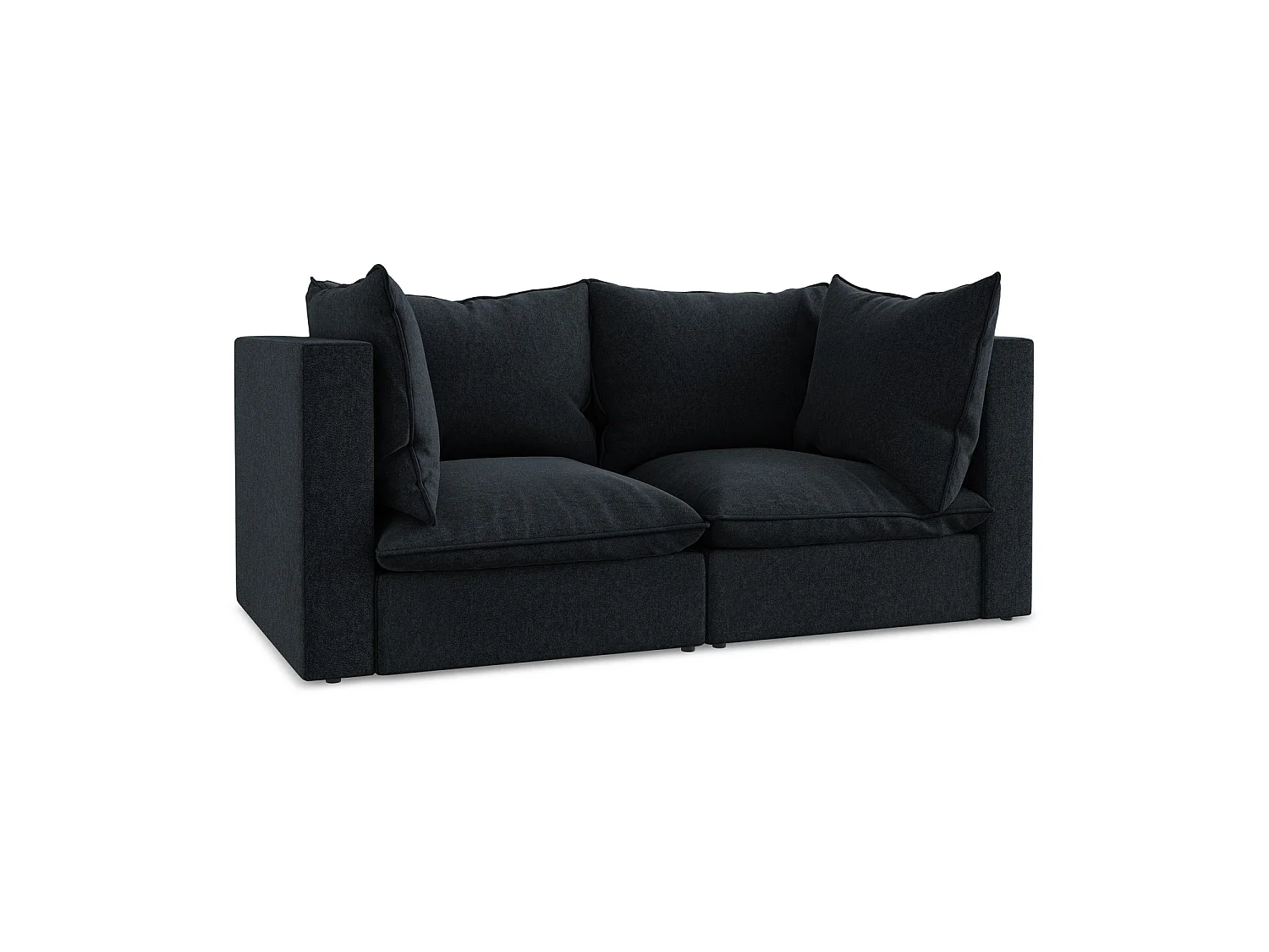 Modulares 2-Sitzer Sofa - - Samt - Königsblau - RAVENNA