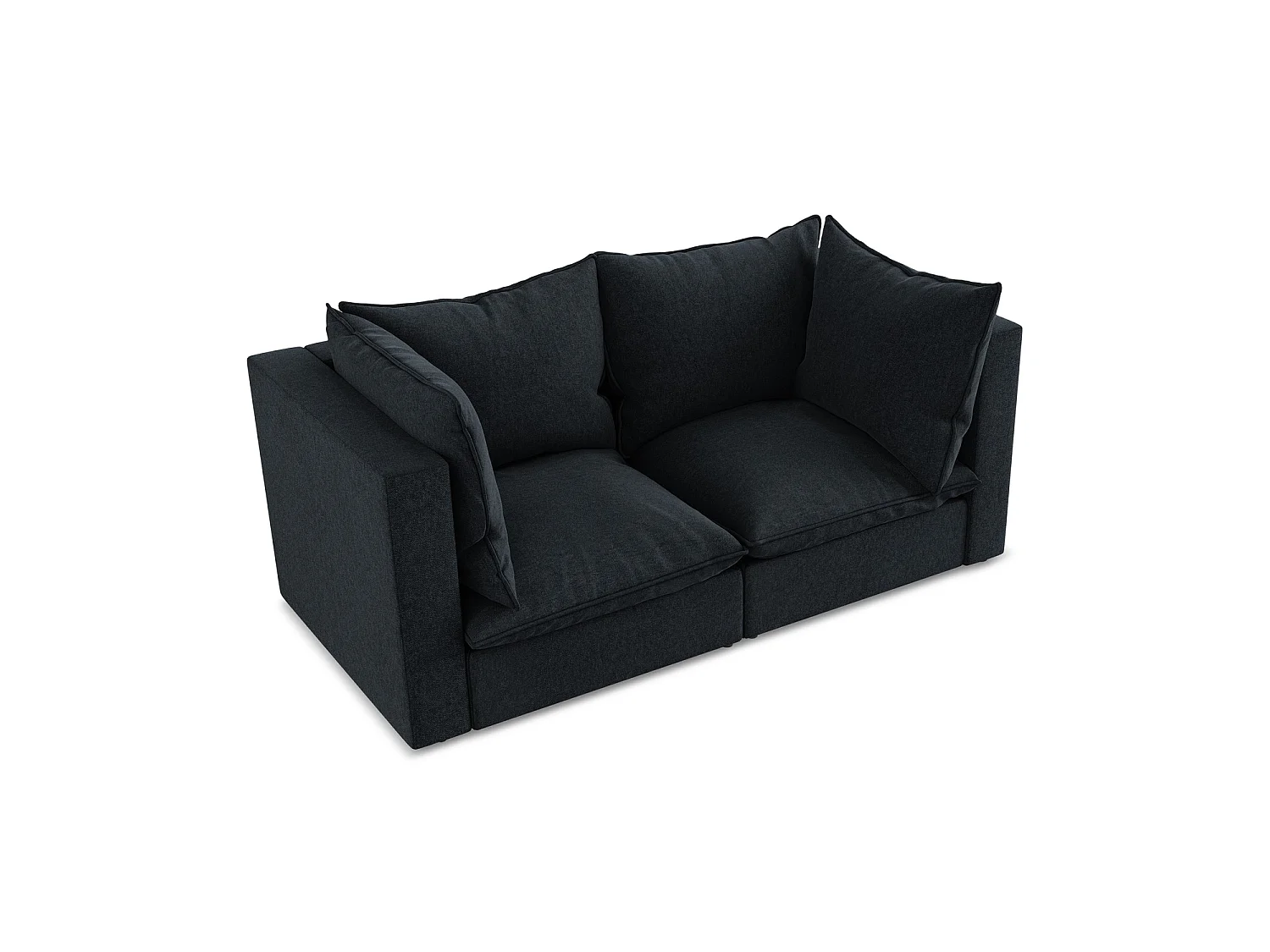Modulares 2-Sitzer Sofa - - Samt - Königsblau - RAVENNA