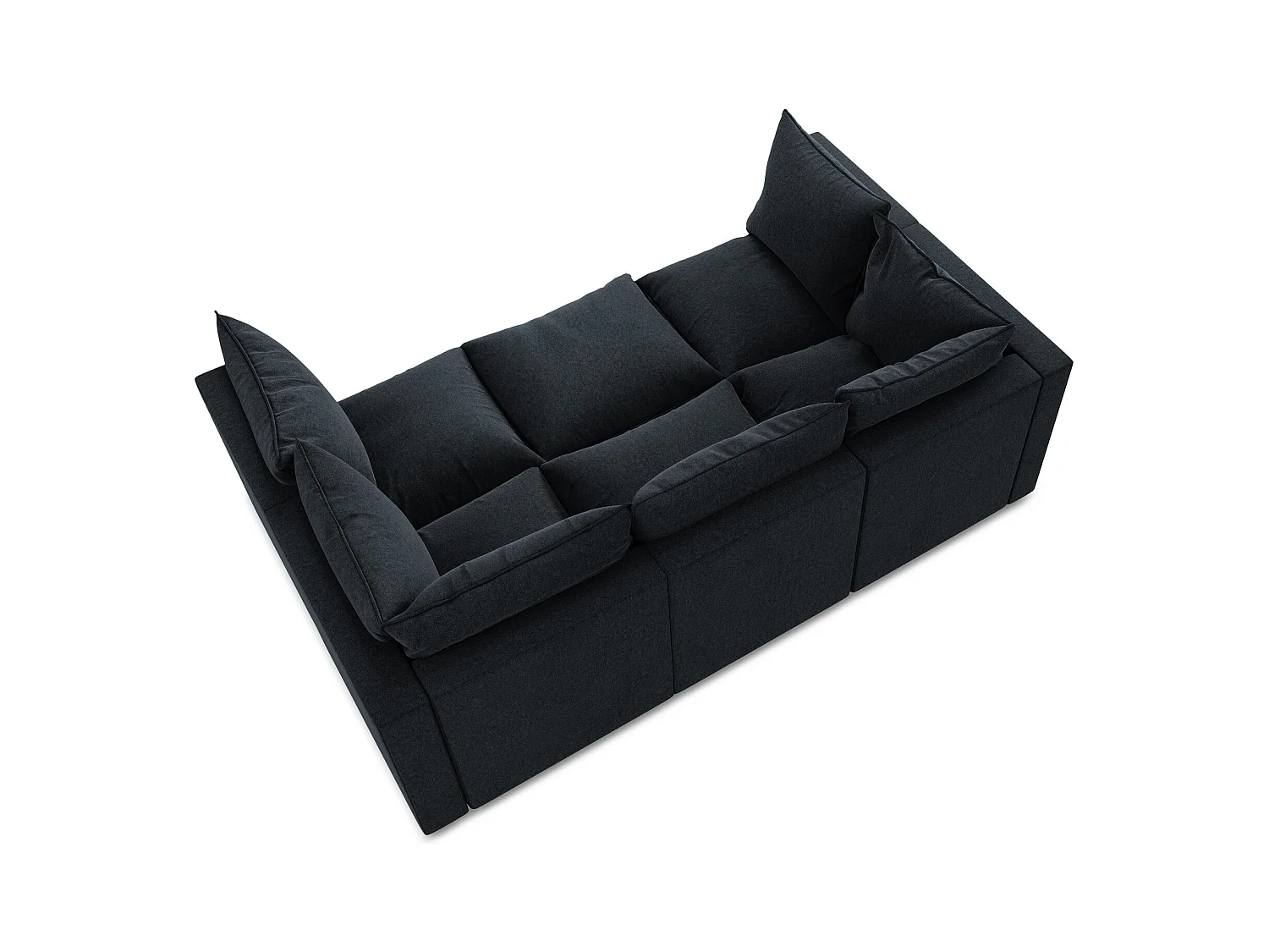 Canapé modulable 3 places en velours - bleu royal - MANAO