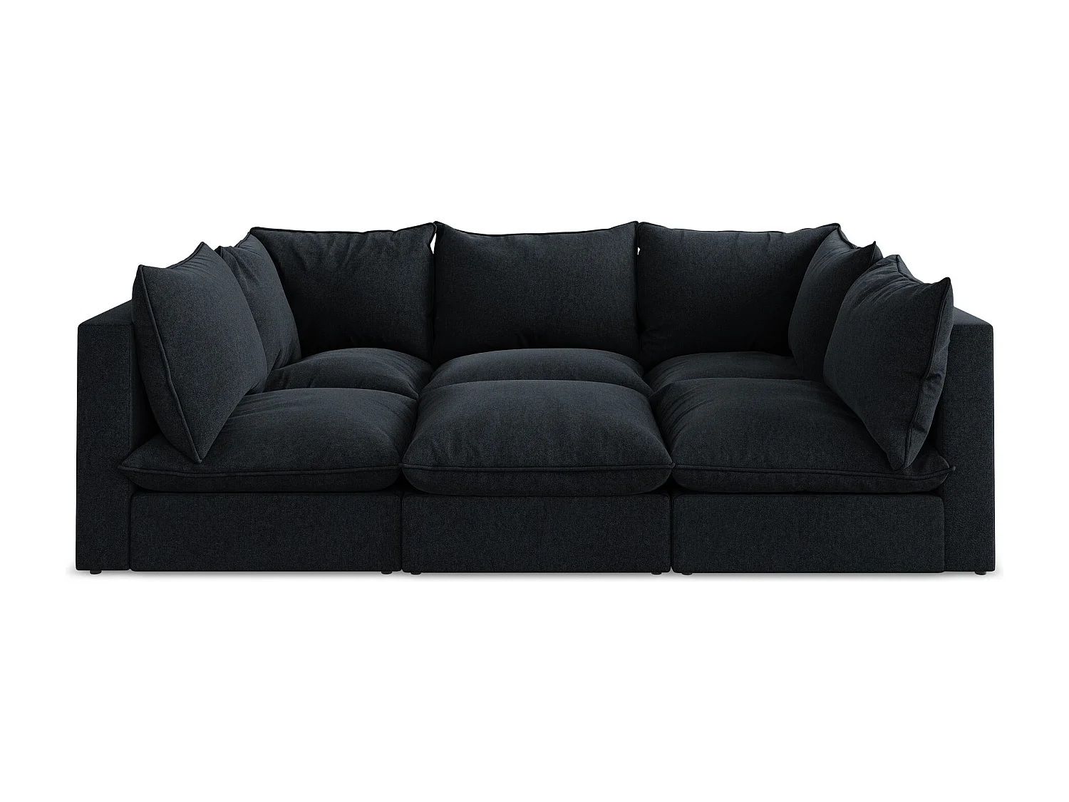 Canapé modulable 3 places en velours - bleu royal - MANAO