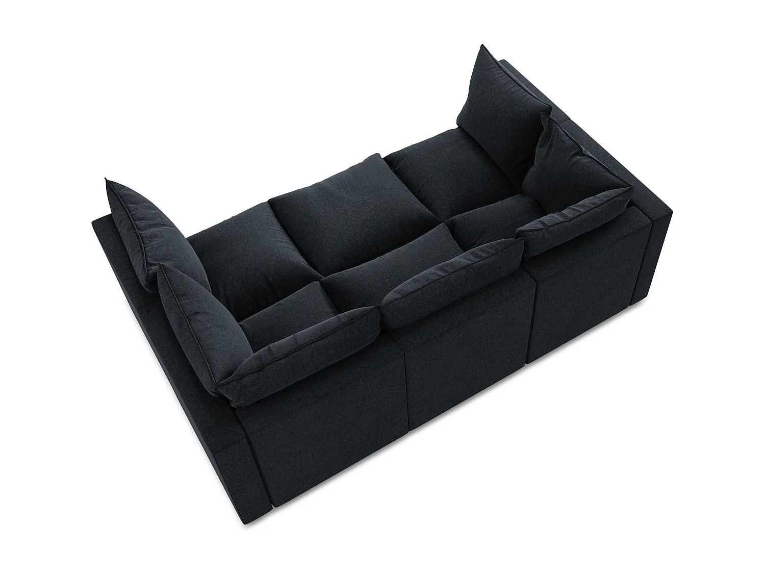 Canapé modulable 3 places en velours - bleu royal - MANAO