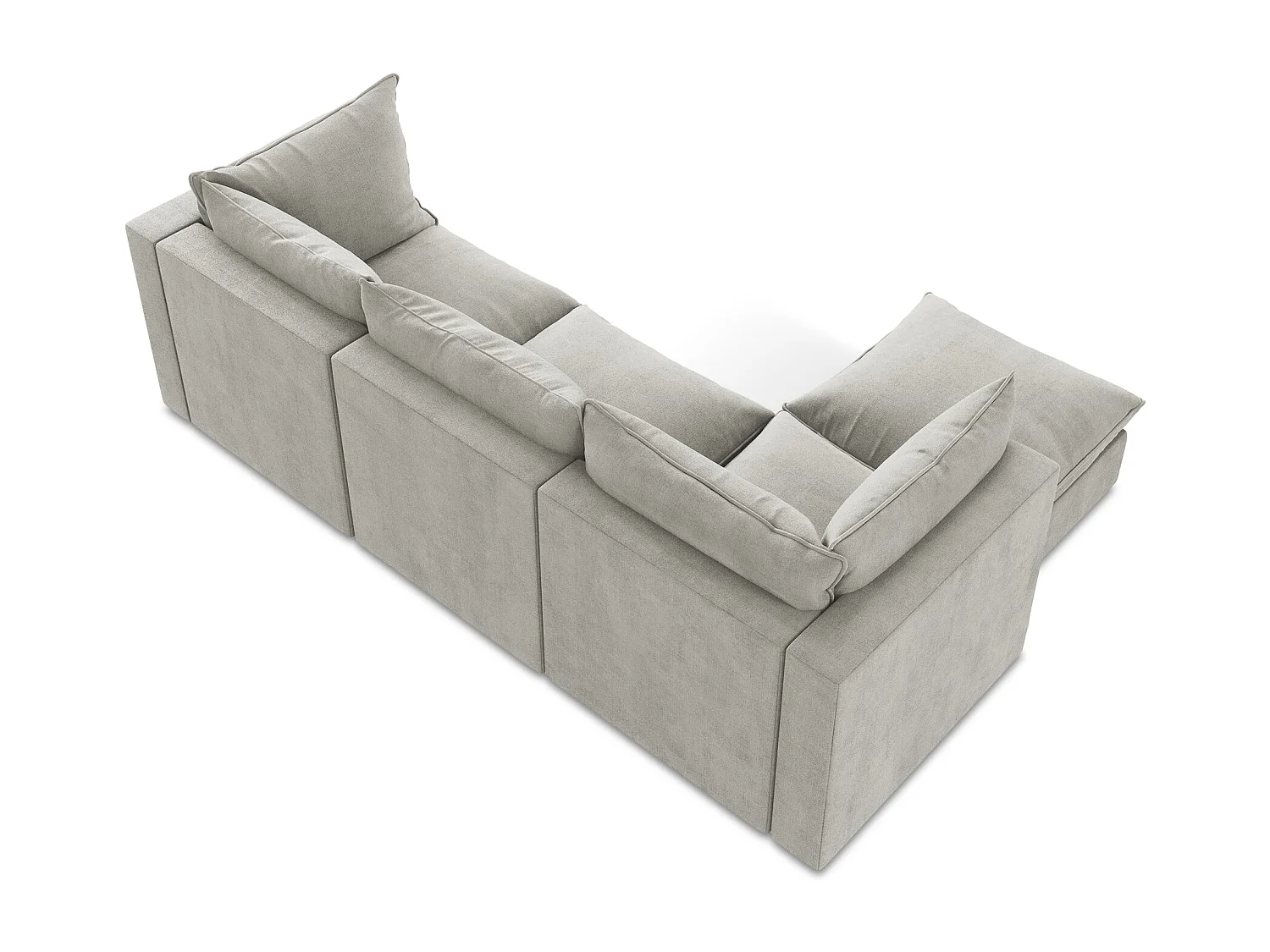 3-Sitzer Modulares Ecksofa - Ecke Links - Strukturstoff - Hellgrau - MANAO