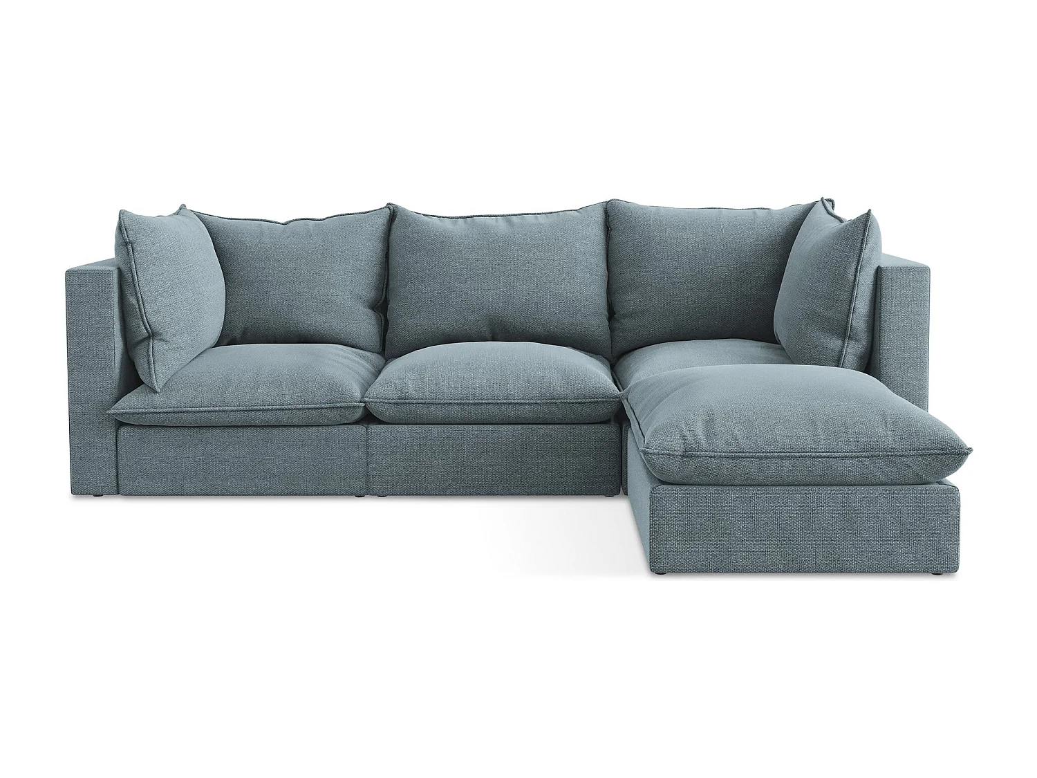 3-Sitzer Modulares Ecksofa - Ecke Rechts - Bouclé - Jeans - MANAO