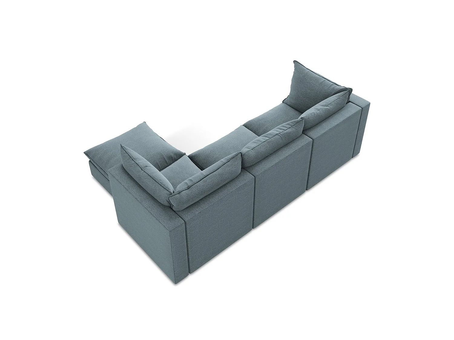 3-Sitzer Modulares Ecksofa - Ecke Rechts - Bouclé - Jeans - RAVENNA