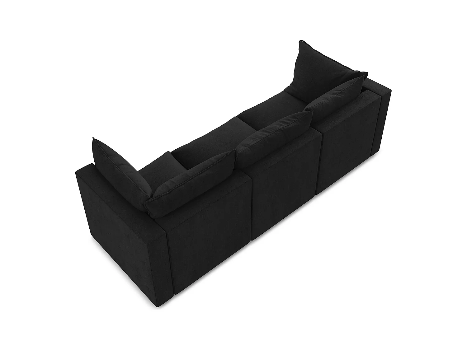 Canapé modulable 3 places en tissu texturé - noir - MANAO