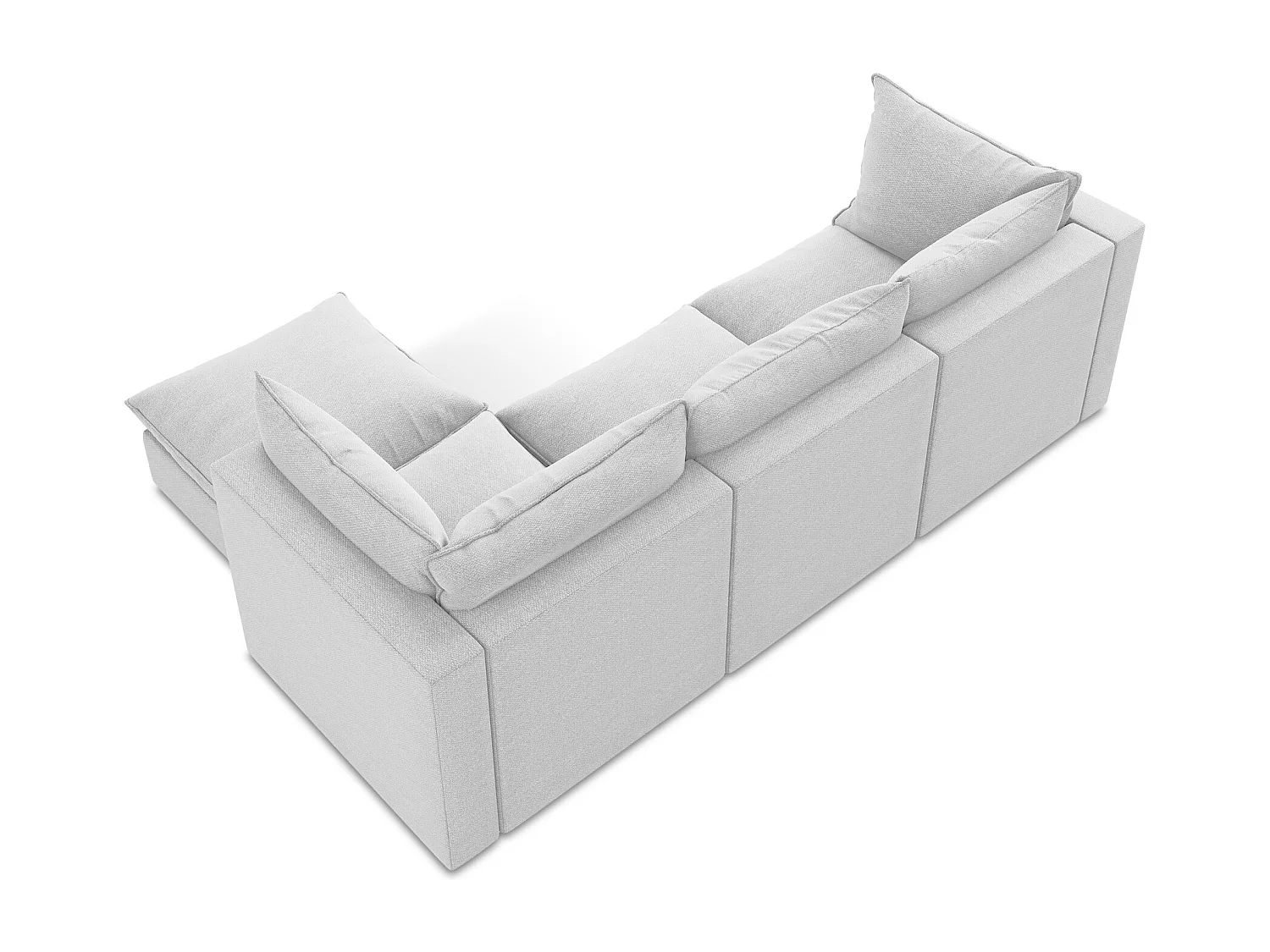 3-Sitzer Modulares Ecksofa - Ecke Rechts - Bouclé - Silber - MANAO