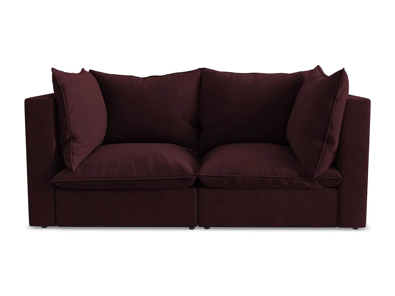 2-osobowa kanapa modułowa - z tkaniny strukturalnej - bordo - MANAO