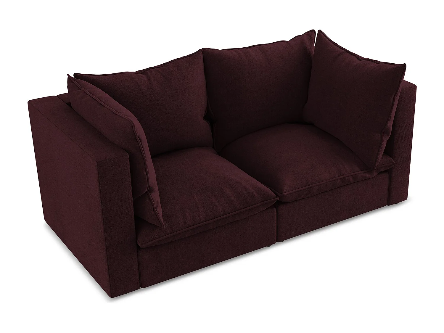 2-osobowa kanapa modułowa - z tkaniny strukturalnej - bordo - MANAO