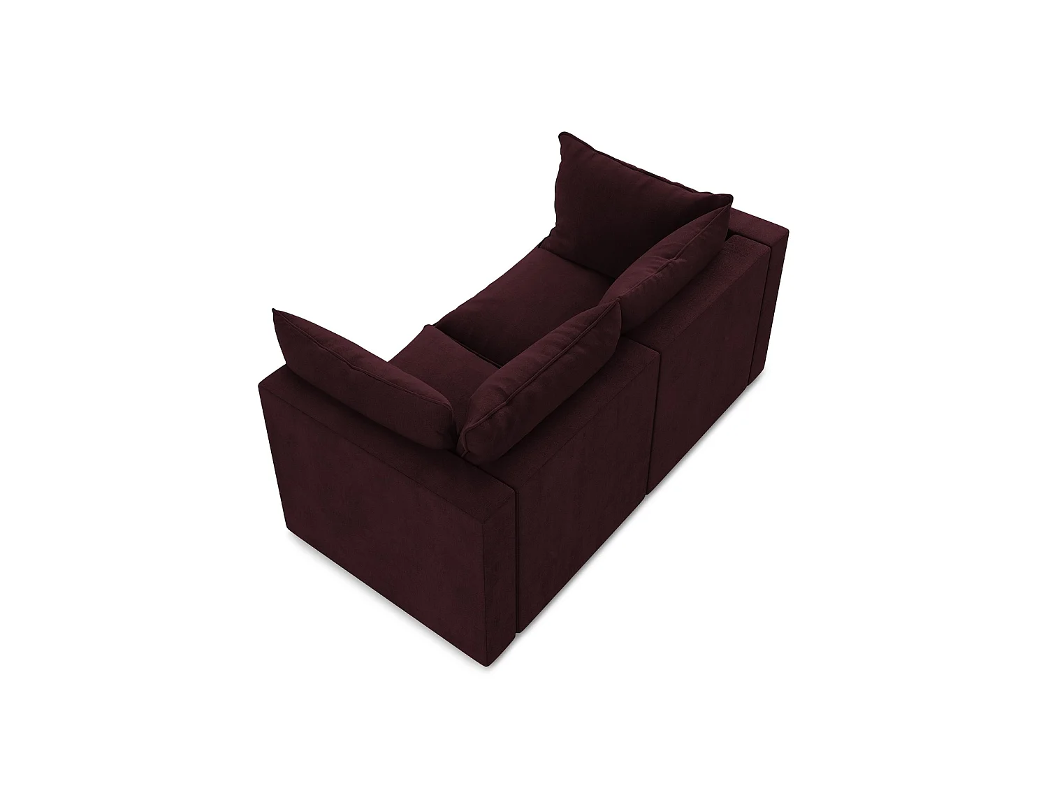 Tweezits modulaire bank van bordeaux textuurstof - RAVENNA