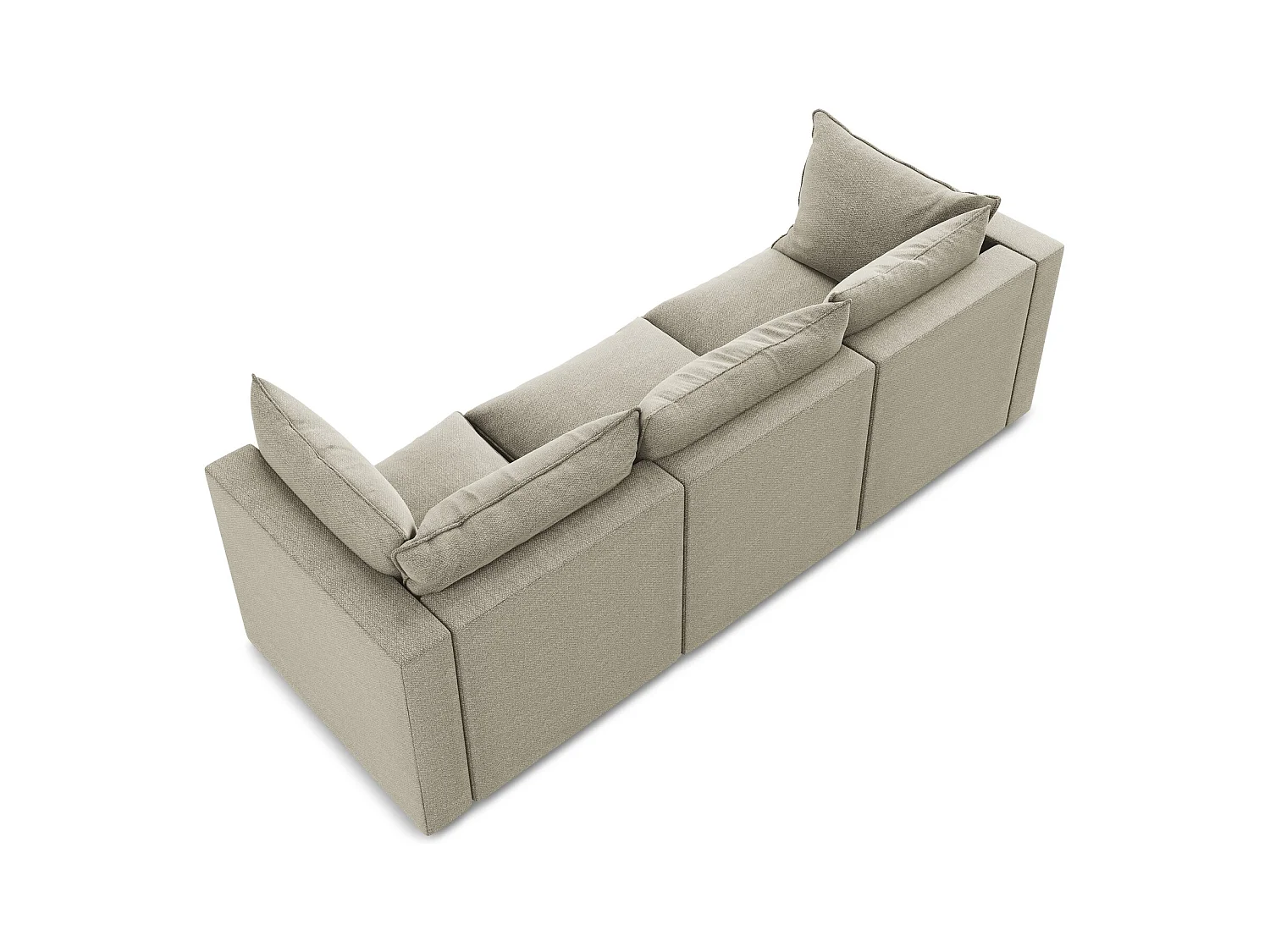 Canapé modulable 3 places en tissu bouclette - taupe - MANAO