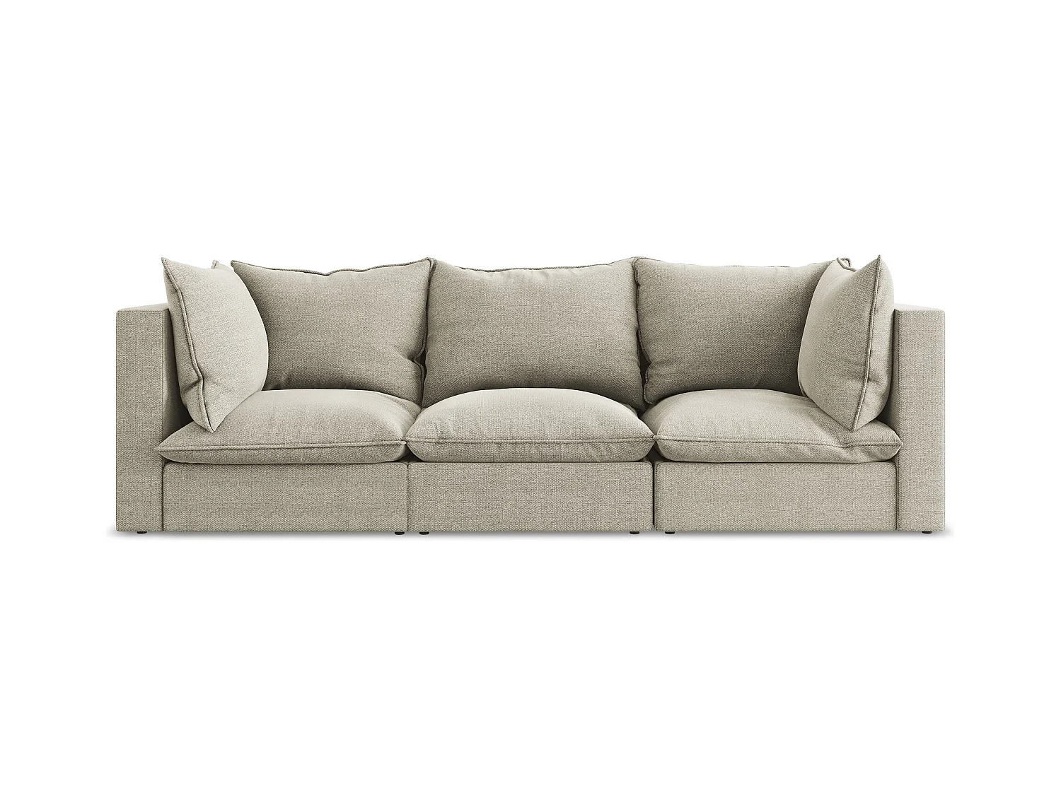 Canapé modulable 3 places en tissu bouclette - taupe - MANAO