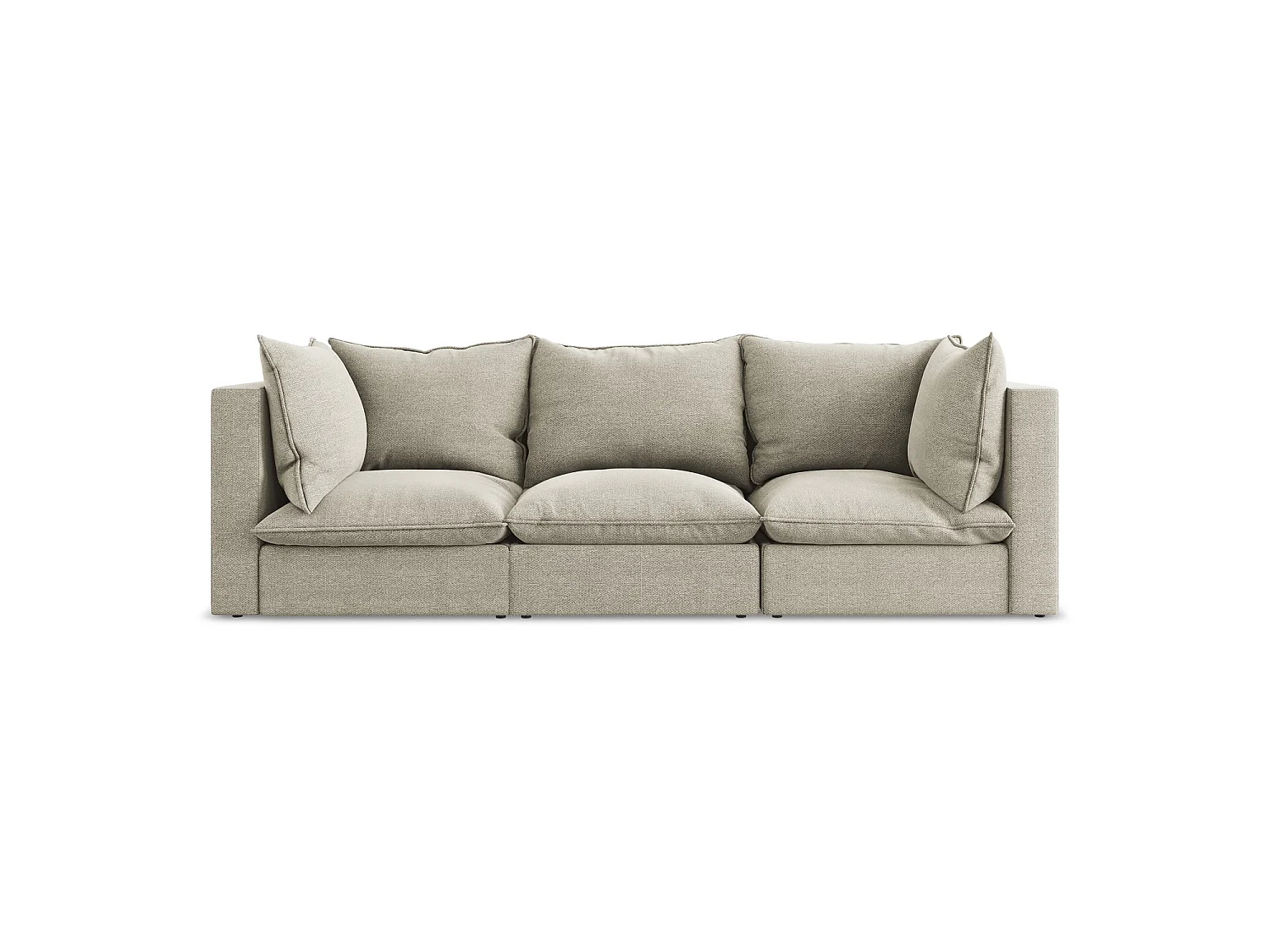 Driezits modulaire bank van taupe bouclé - RAVENNA