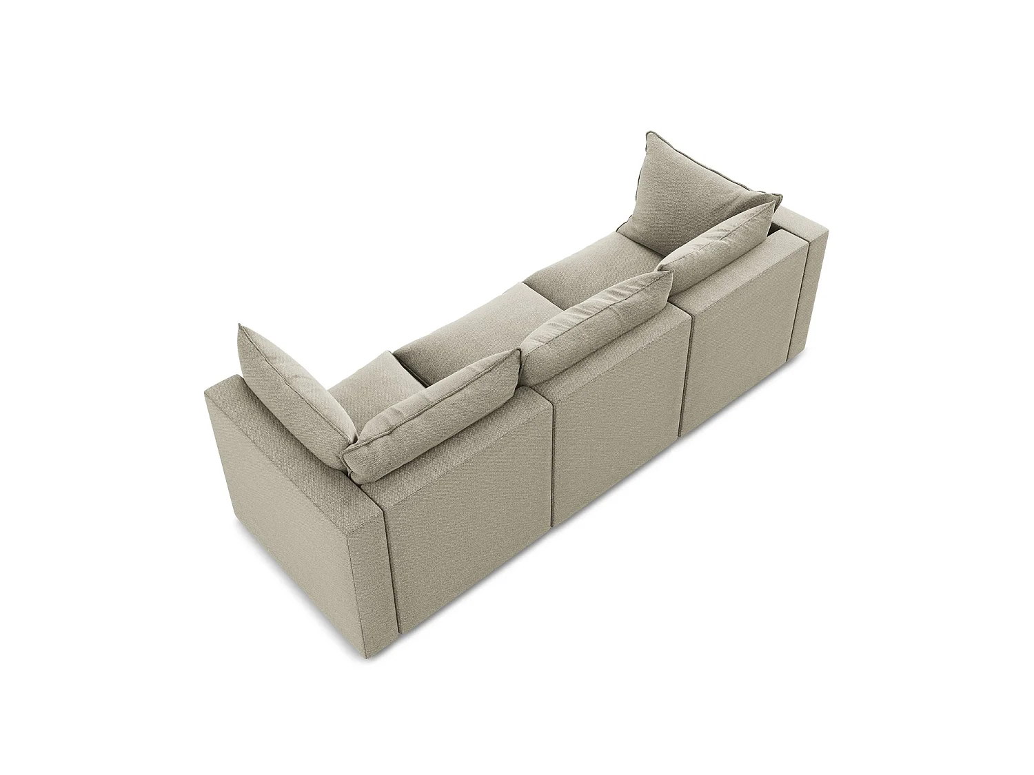 Driezits modulaire bank van taupe bouclé - RAVENNA