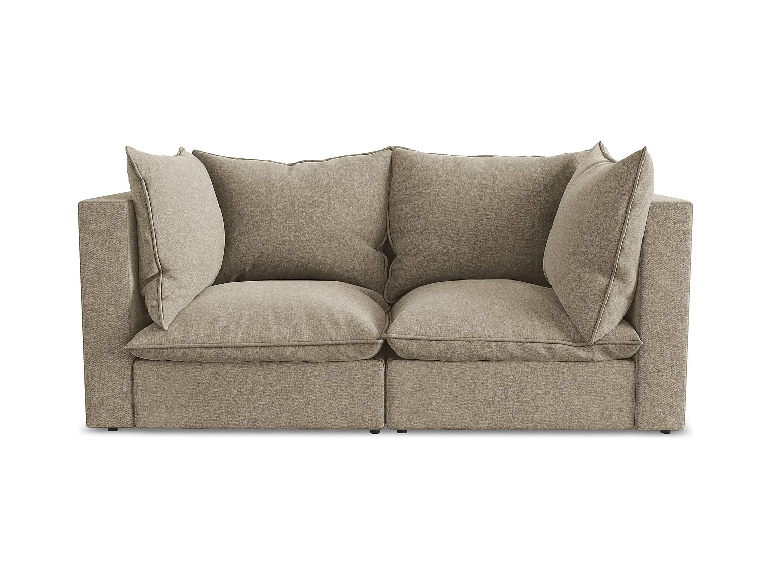 2-osobowa kanapa modułowa - z tkaniny welwetowej - beżowy - MANAO