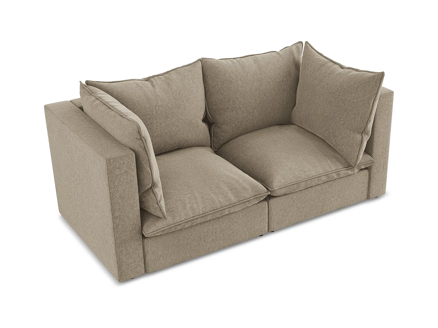 2-osobowa kanapa modułowa - z tkaniny welwetowej - beżowy - MANAO