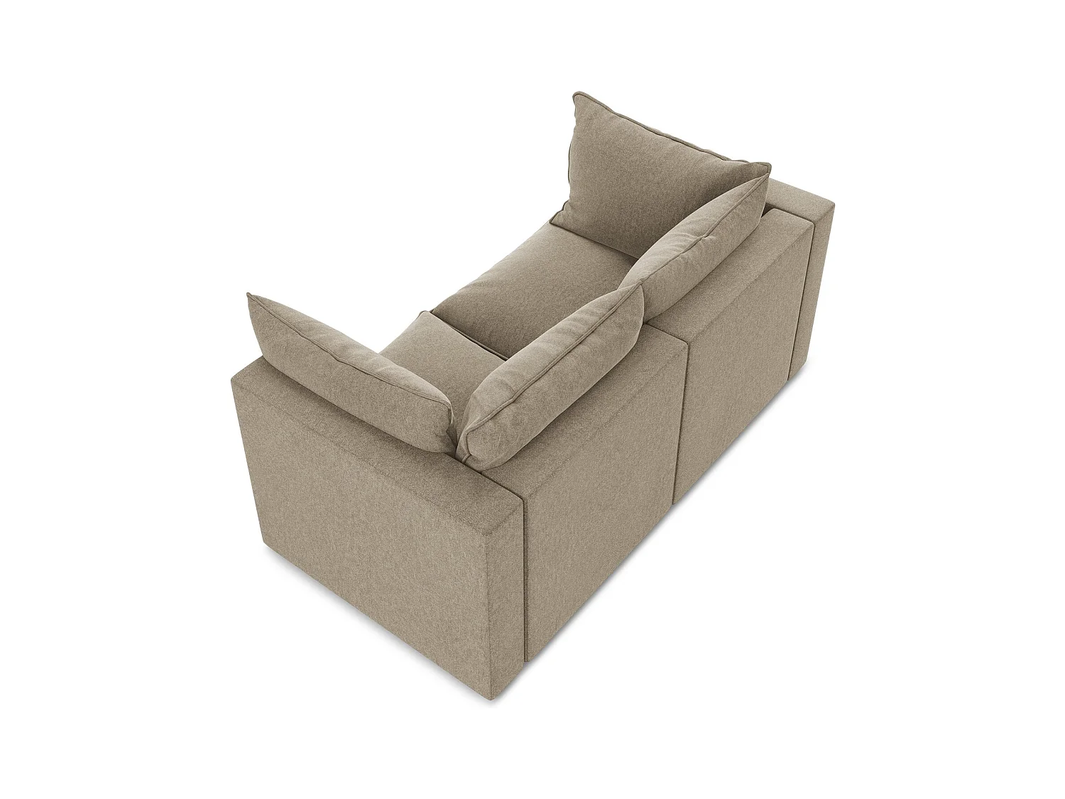 2-osobowa kanapa modułowa - z tkaniny welwetowej - beżowy - MANAO