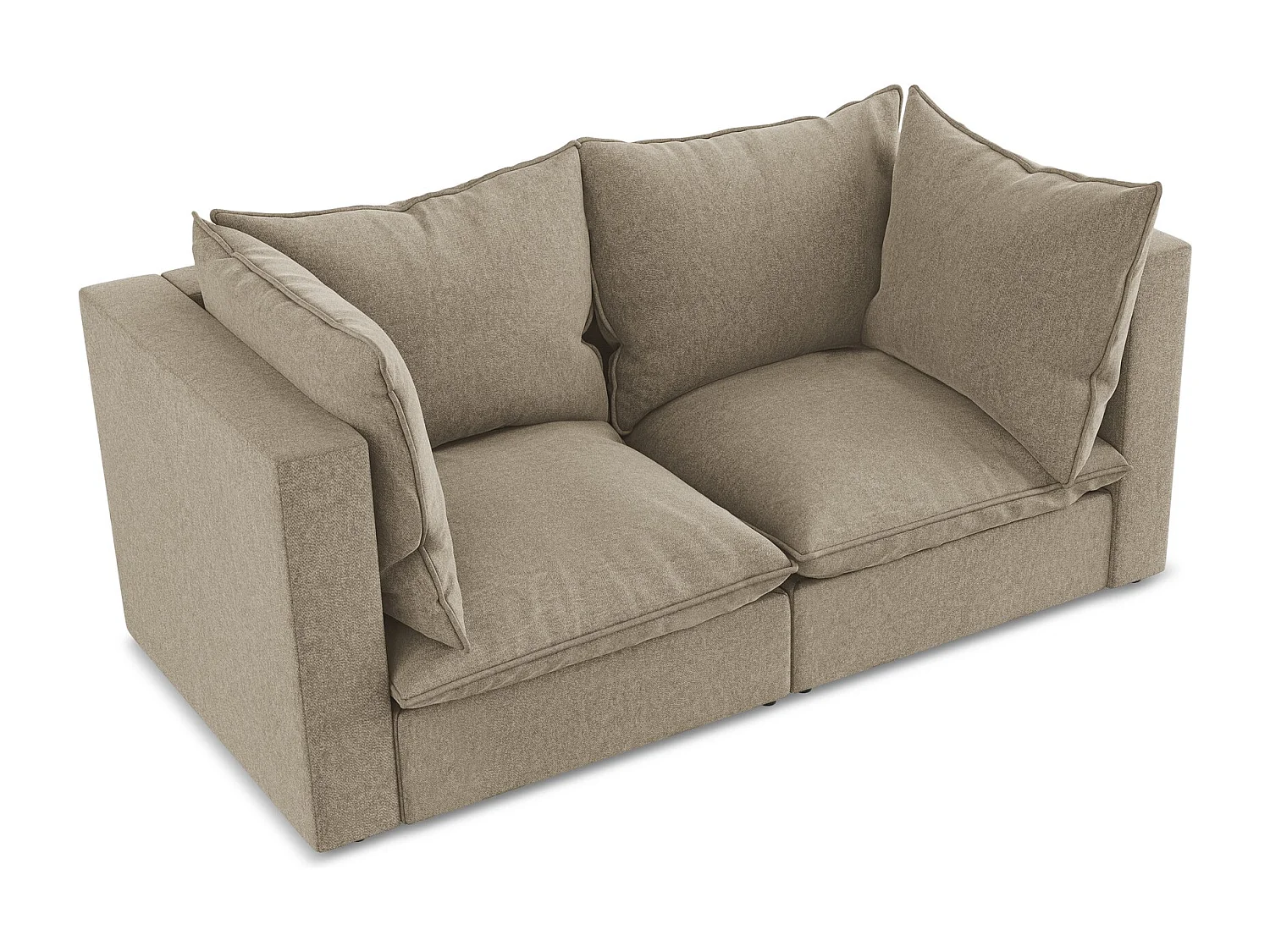 Canapé modulable 2 places en velours - beige - MANAO