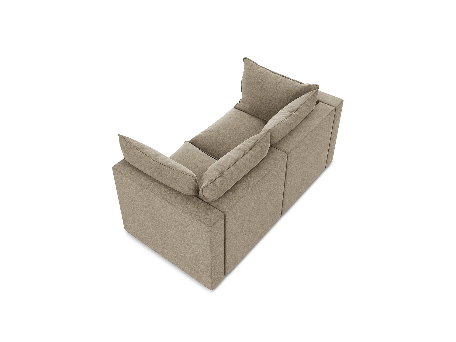 Modulares 2-Sitzer Sofa - - Samt - Beige - RAVENNA