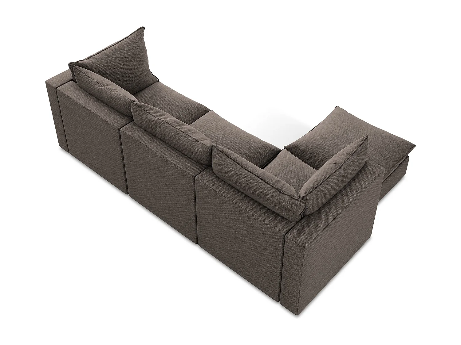3-Sitzer Modulares Ecksofa - Ecke Links - Bouclé - Schokolade - MANAO