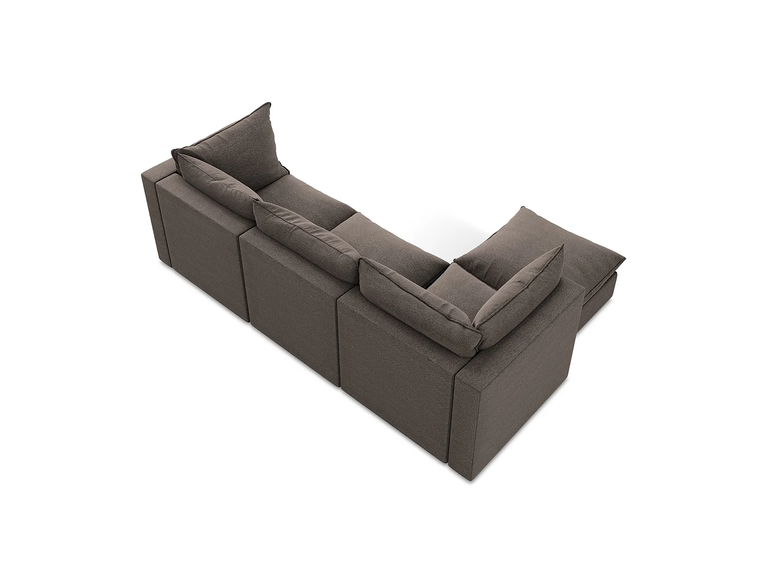 3-Sitzer Modulares Ecksofa - Ecke Links - Bouclé - Schokolade - RAVENNA
