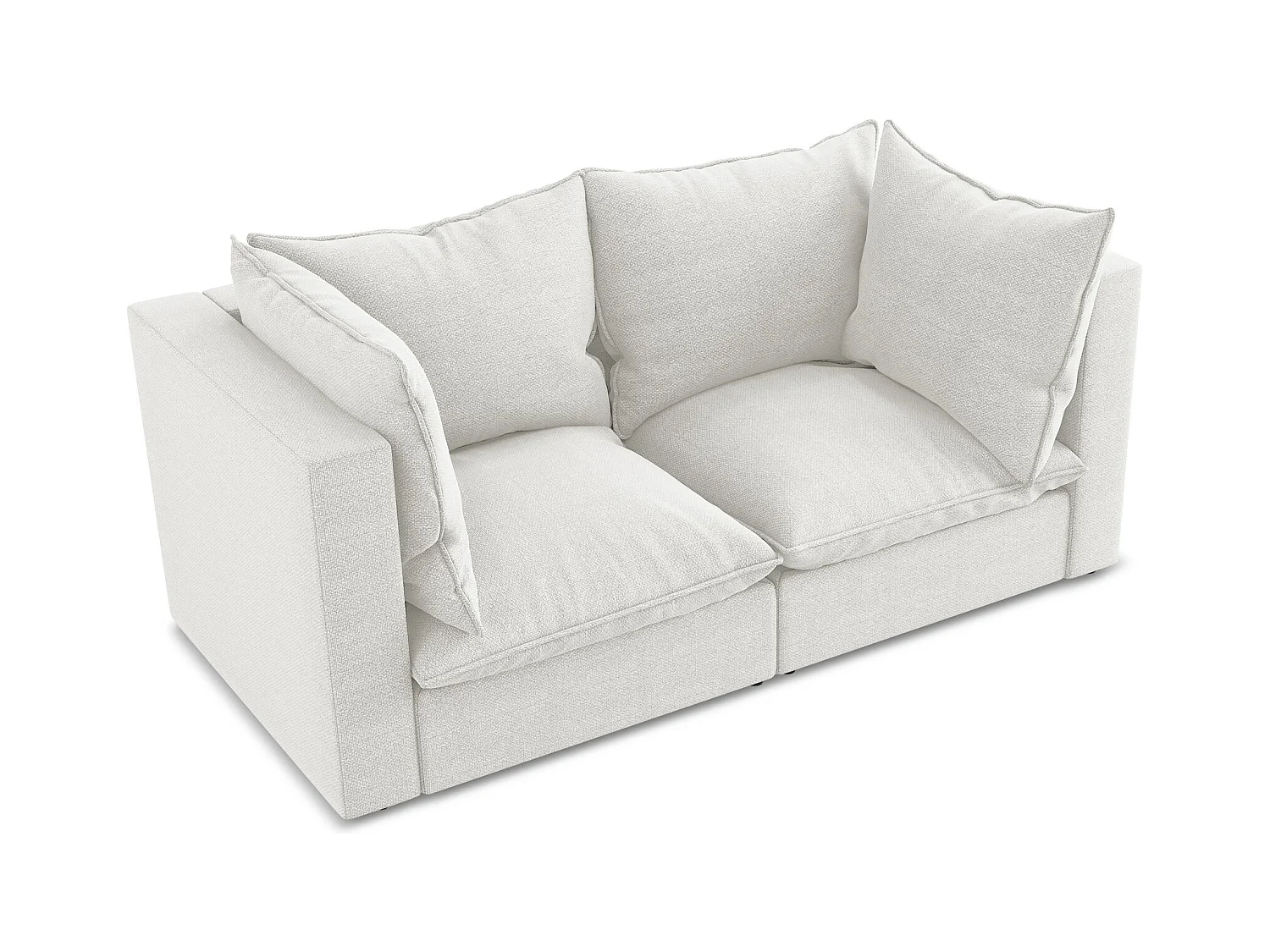 Canapé modulable 2 places en tissu bouclette - blanc - MANAO