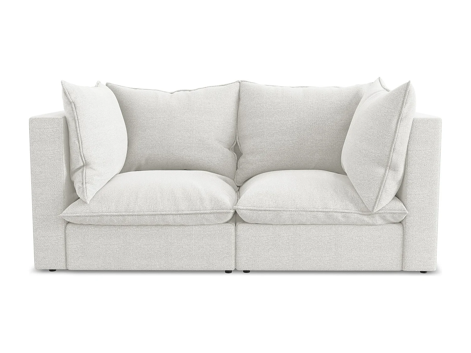 2-Sitzer Sofa - - Bouclé - Weiß - MANAO