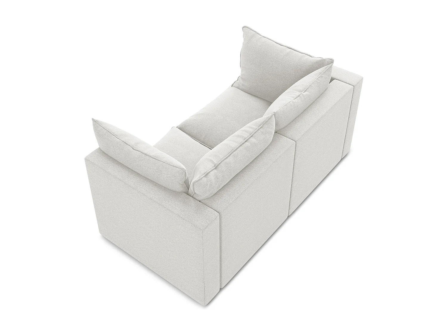 2-Sitzer Sofa - - Bouclé - Weiß - MANAO