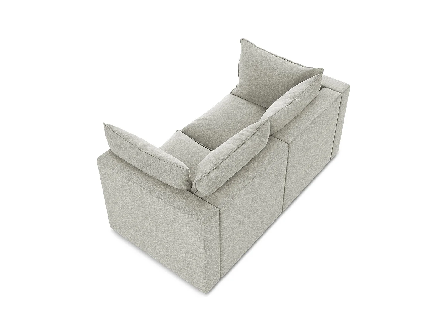 Canapé modulable 2 places en velours - gris clair - MANAO