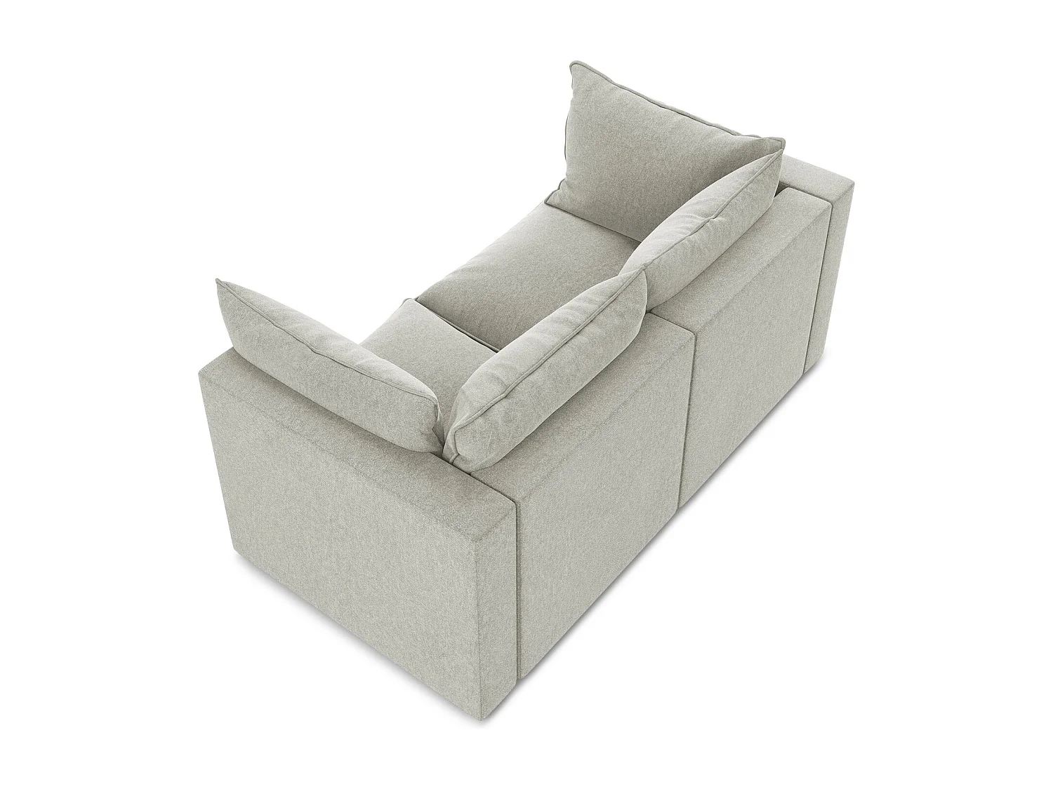 Canapé modulable 2 places en velours - gris clair - MANAO