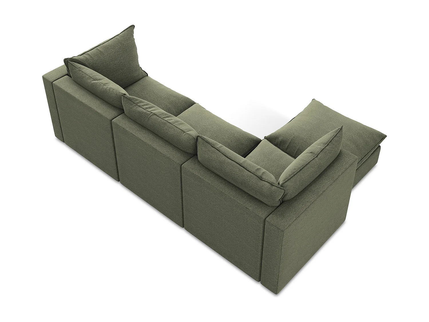 3-Sitzer Modulares Ecksofa - Ecke Links - Bouclé - Olive - MANAO
