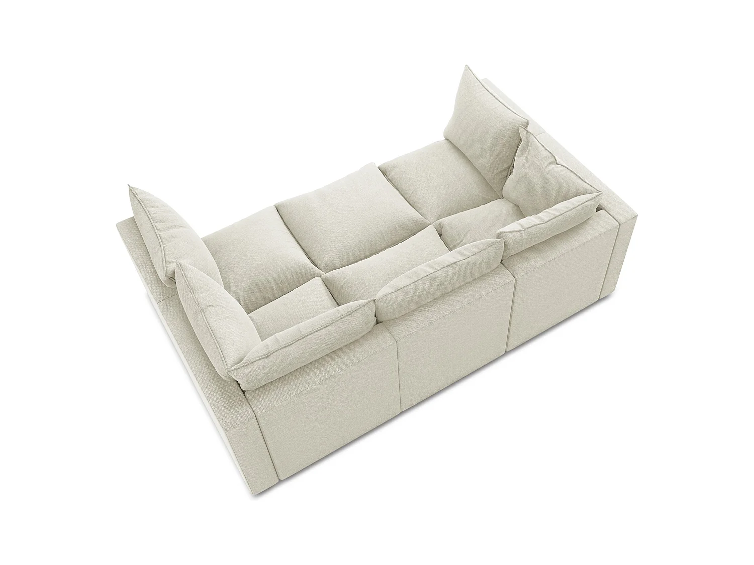 Canapé modulable 3 places en tissu bouclette - sable - MANAO