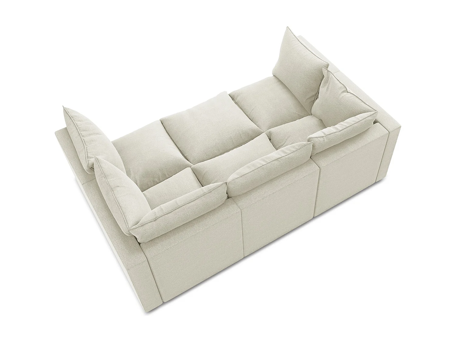 Canapé modulable 3 places en tissu bouclette - sable - MANAO