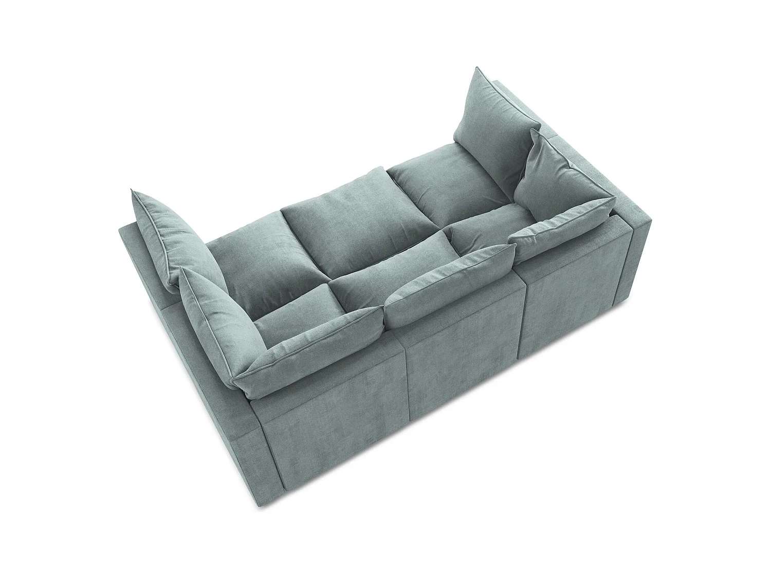 Canapé modulable 3 places en tissu texturé - jeans - MANAO