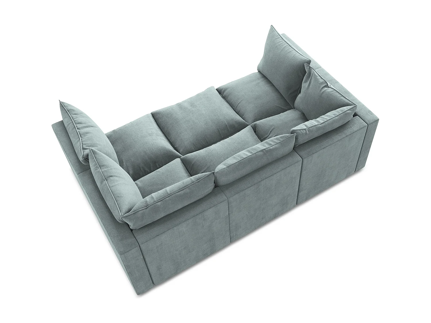 Canapé modulable 3 places en tissu texturé - jeans - MANAO